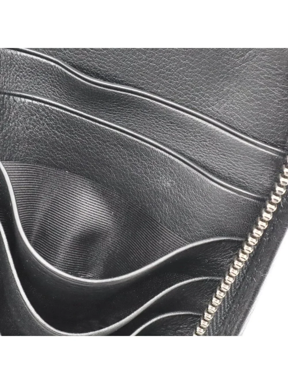 Loewe Anagram Clutch Zip Around Wallet Leather Black Silver